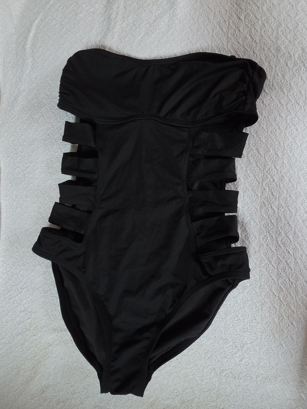 Kenneth Cole Black Strap Cutout One-Piece Swimsuit